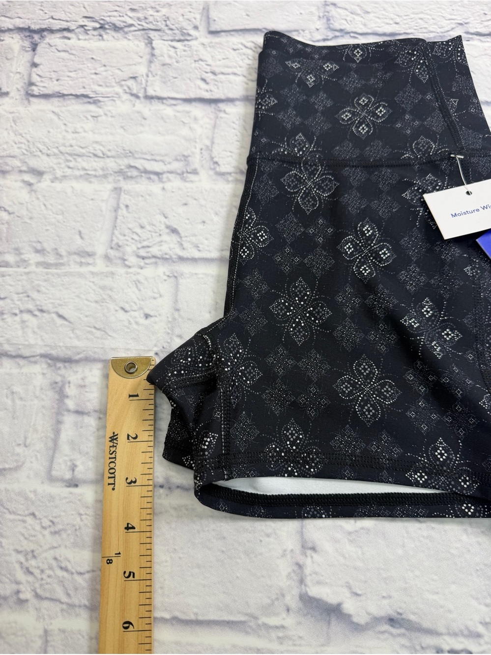 NWT Joy Lab Black Patterned High-Rise Bike Shorts. Workout. Activewear. Size S. - Picture 6 of 8